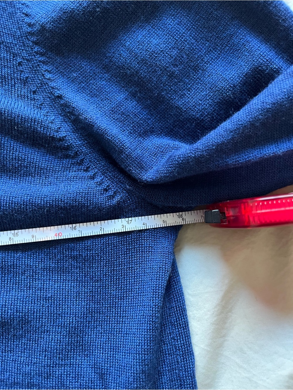 Uniqlo Extra Fine Merino Crewneck Sweater Blue Sz M - Picture 5 of 8